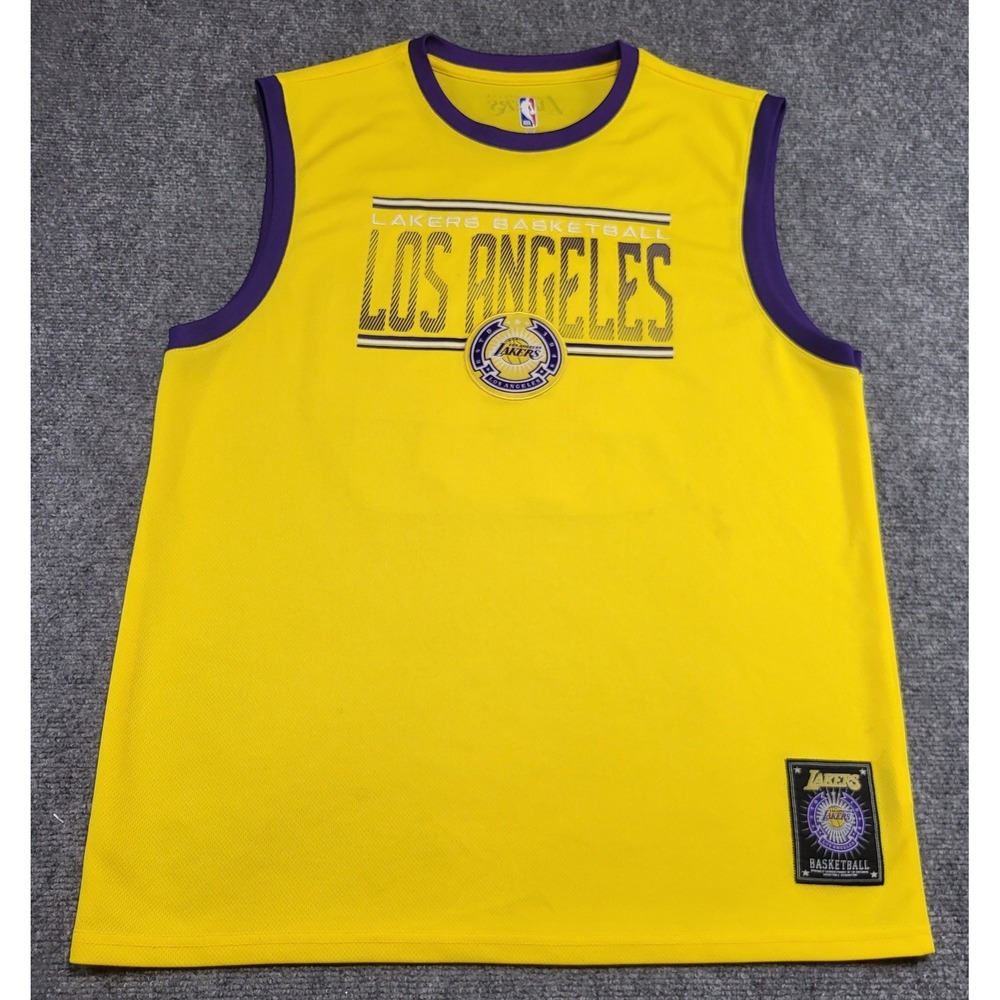 Los Angeles Lakers Men's Lebron James Gold Basketball Stitched UNC Jersey Sz XL